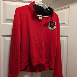 Rutgers Cropped Quarter Zip PINK